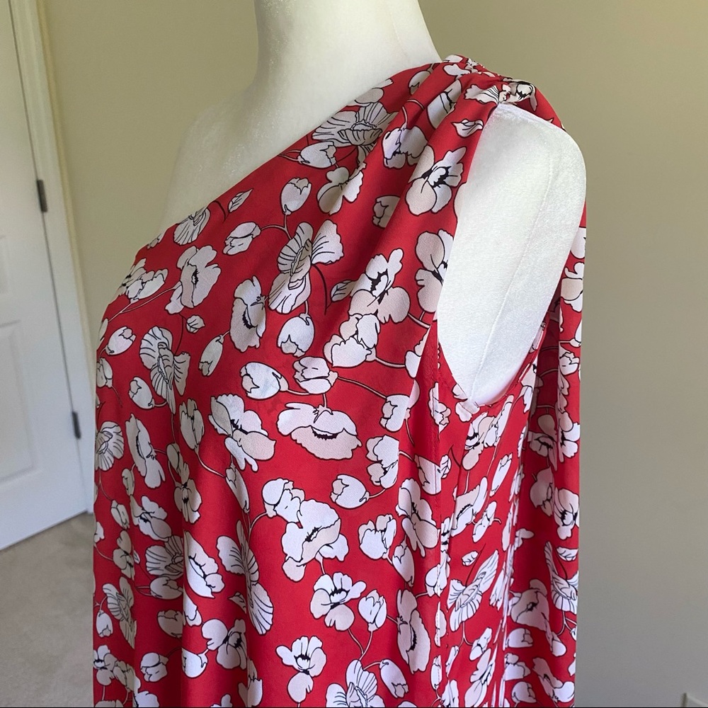 Cynthia Rowley Asymmetrical Orange Floral Top - Picture 3 of 5